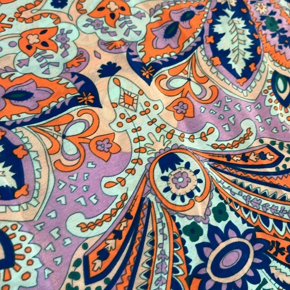 NWOT LOVERS + FRIENDS I Heart Babydoll paisley blush scarf drop waist dress LG - Picture 5 of 9